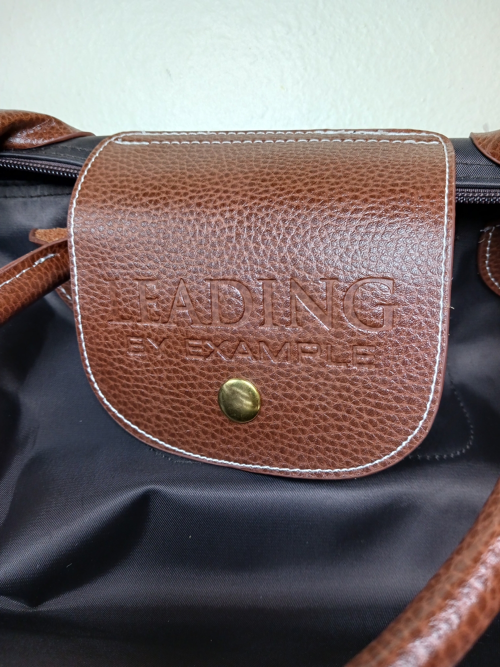 Fading by Example Brown Leather Tote Bag for Men